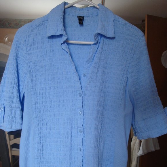 Woman's multi textured stretch shirt M - Picture 1 of 6